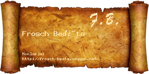 Frosch Beáta névjegykártya